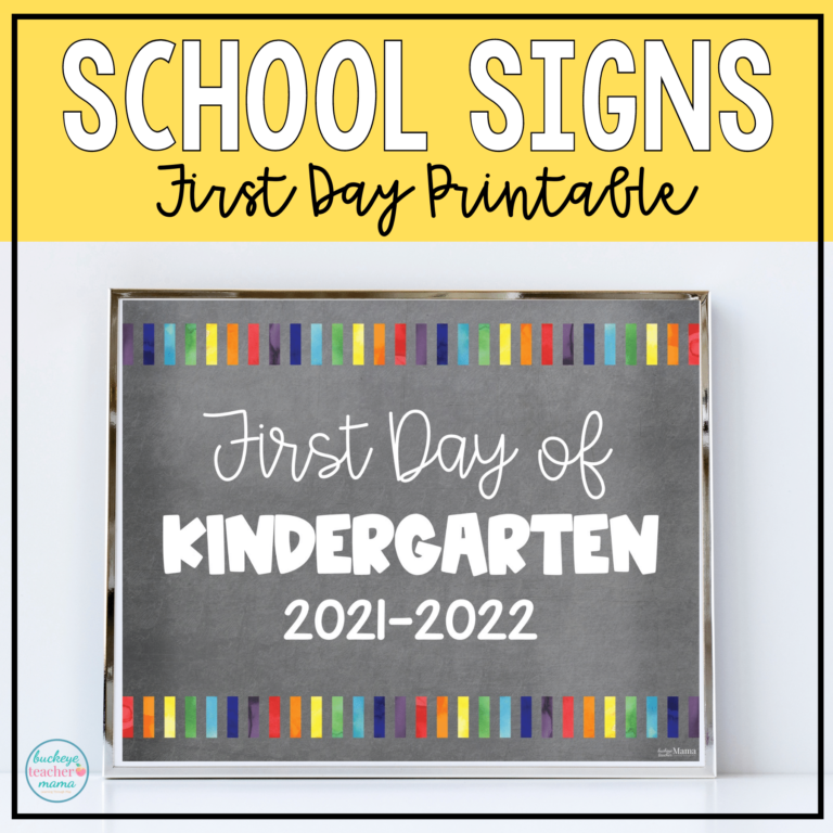 Editable and Printable Back to School Signs for Kids - Buckeye Teacher Mama